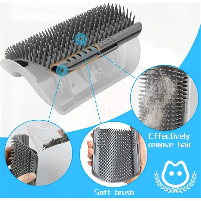 🐱 Self-Grooming Cat Corner Brush – Happy Cat, Clean Home! ✨