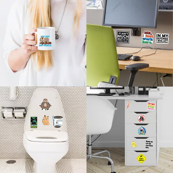 🔥 Set of Funny Saying Stickers