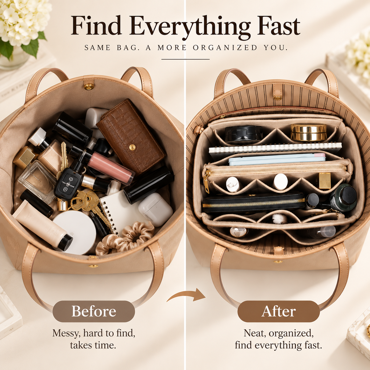 Tote Bag storage Organizer