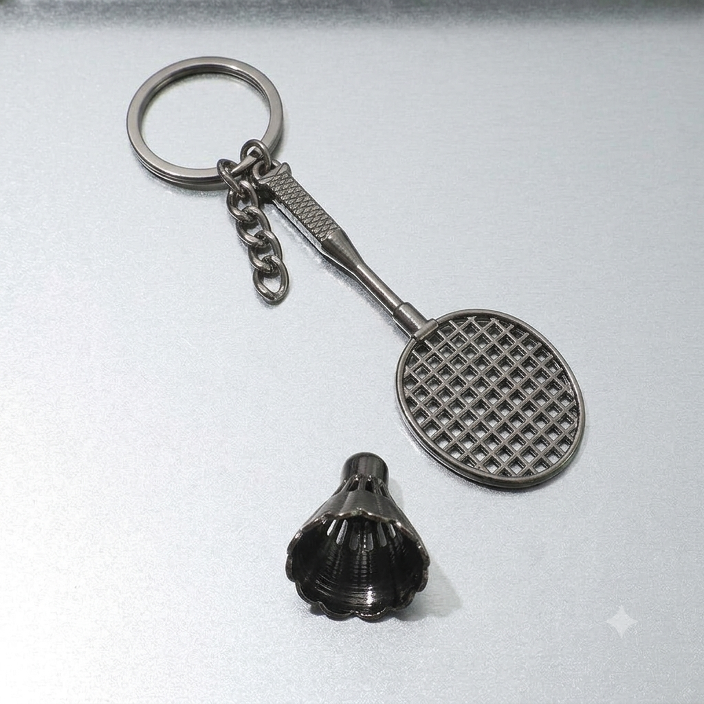 Premium Mini Badminton Keychain Charm