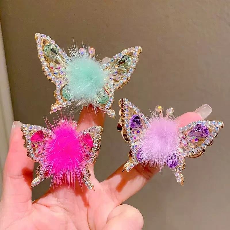 🦋✨ Fluffy Butterfly Hair Clips – Sparkly &amp; Adorable! ✨🦋