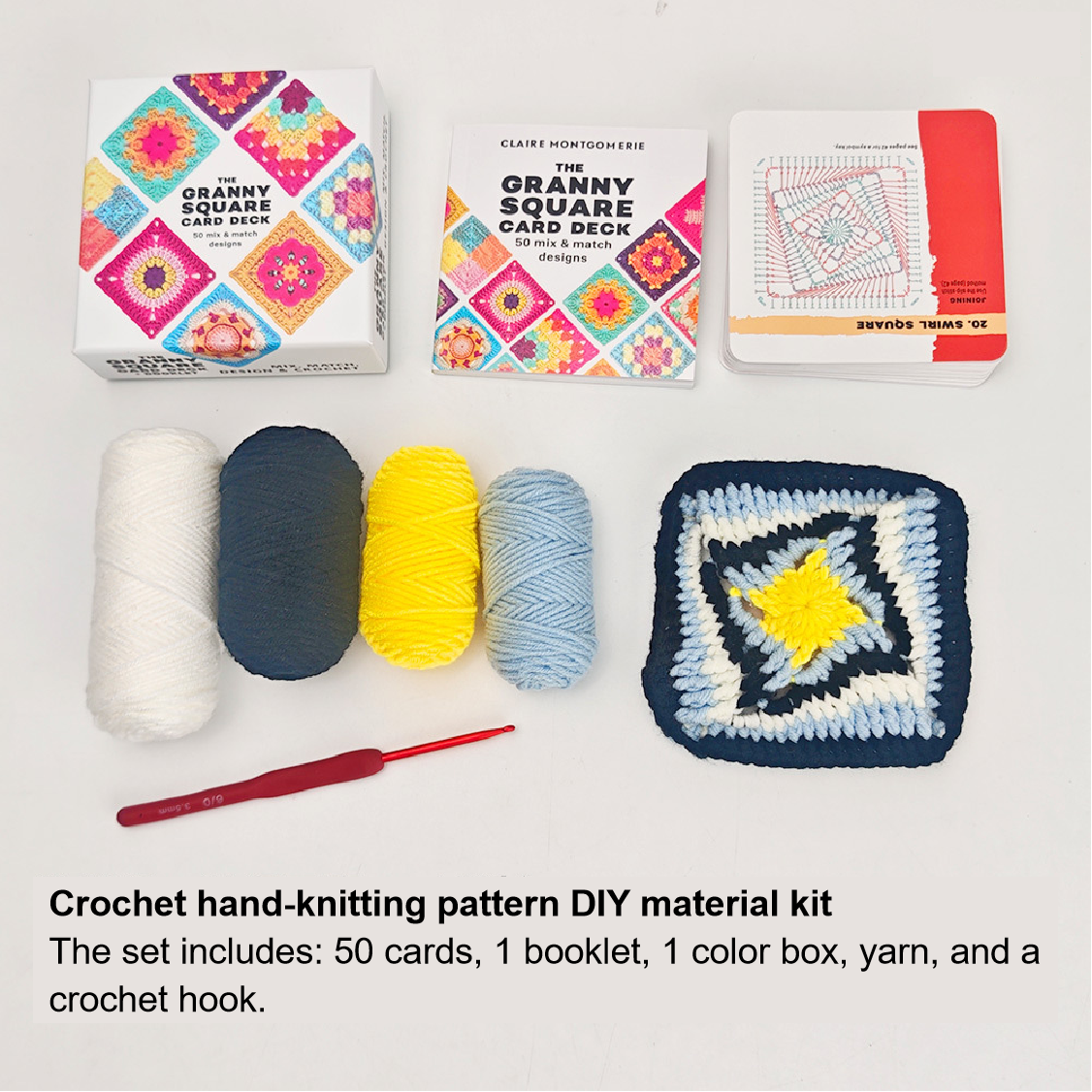 🧶 Crochet Granny Square DIY Kit – Beginner Knitting &amp; Crochet Craft Set