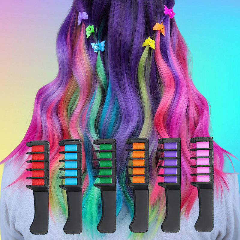 🌈 Temporary Hair Color Chalk Comb