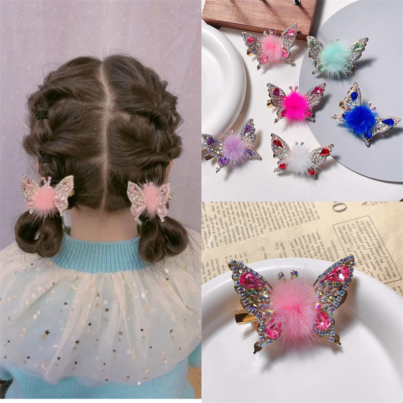 🦋✨ Fluffy Butterfly Hair Clips – Sparkly &amp; Adorable! ✨🦋