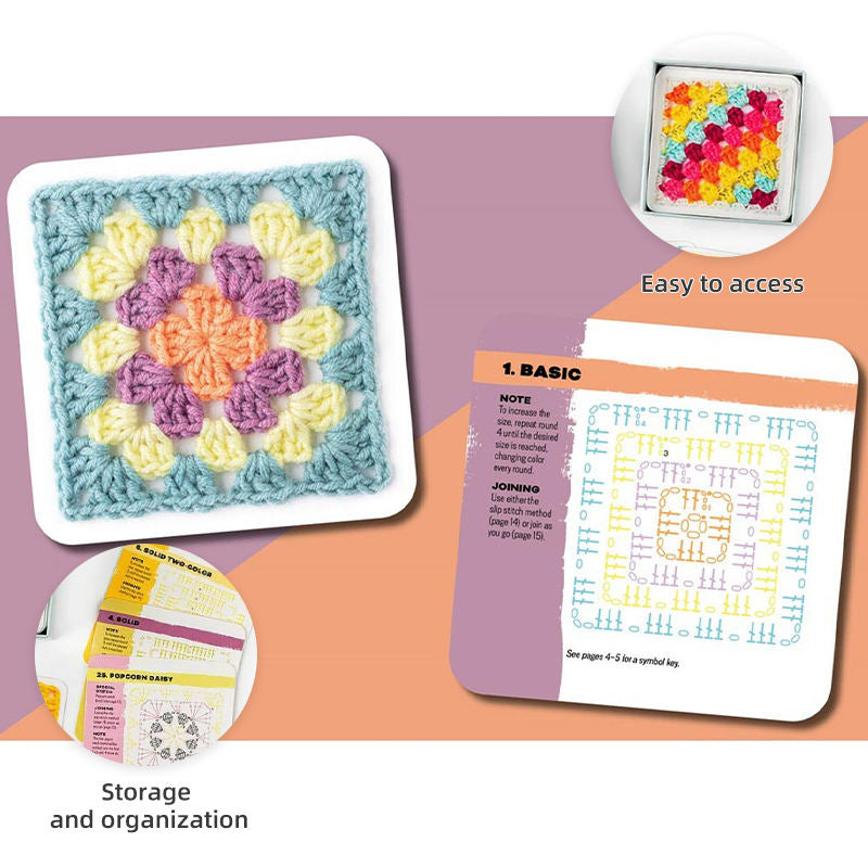 🧶 Crochet Granny Square DIY Kit – Beginner Knitting &amp; Crochet Craft Set