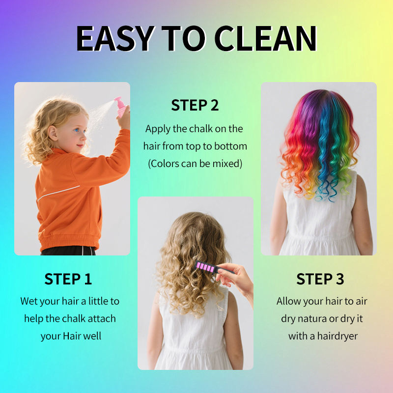 🌈 Temporary Hair Color Chalk Comb