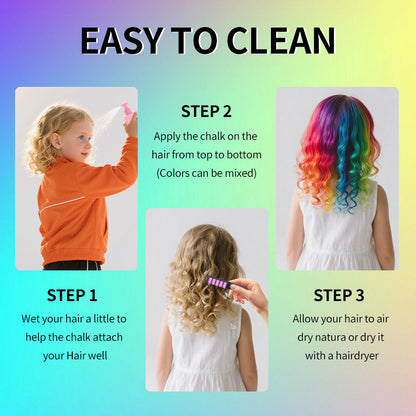 🌈 Temporary Hair Color Chalk Comb