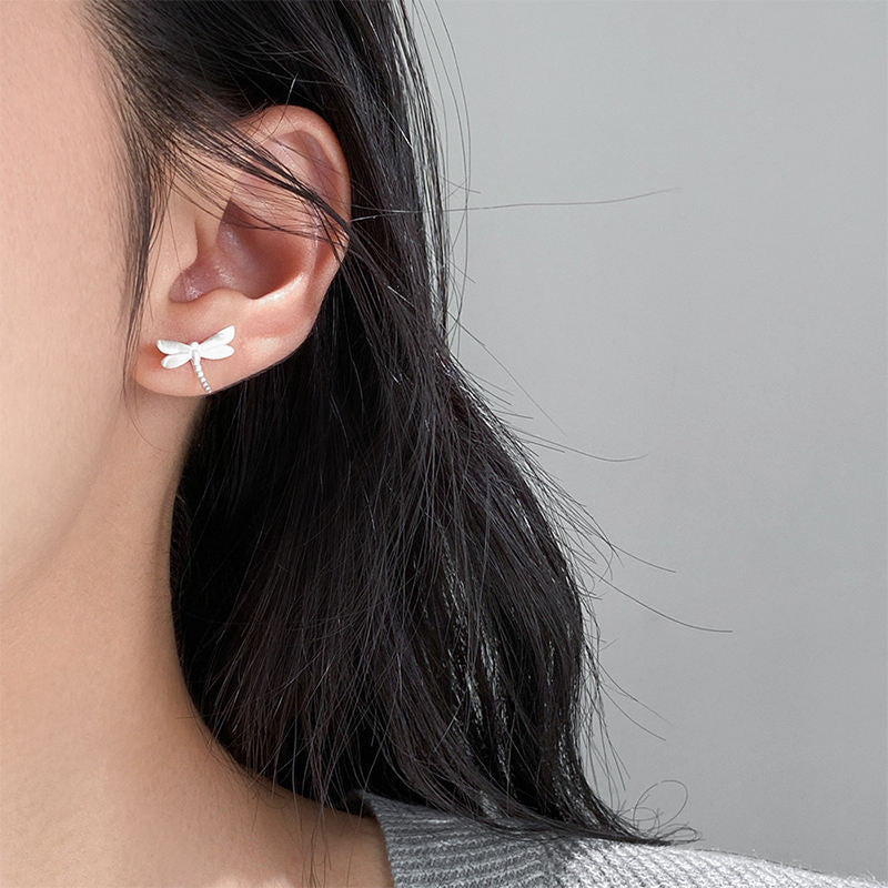 Shimmering Gold Dragonfly Studs – Nature Chic Design✨