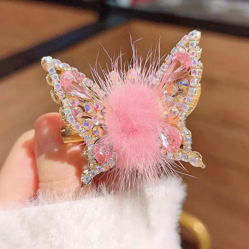 🦋✨ Fluffy Butterfly Hair Clips – Sparkly &amp; Adorable! ✨🦋