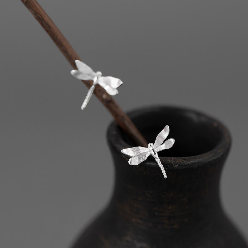 Shimmering Gold Dragonfly Studs – Nature Chic Design✨