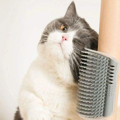 🐱 Self-Grooming Cat Corner Brush – Happy Cat, Clean Home! ✨