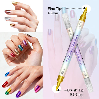 3D Dual Tips Nail Art Pens Set