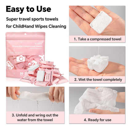 🧻 Disposable Compressed Towels – Portable Travel Cleaning Wipes