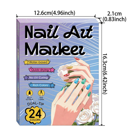 3D Dual Tips Nail Art Pens Set