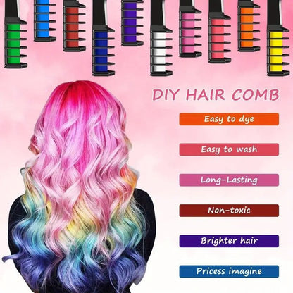 🌈 Temporary Hair Color Chalk Comb