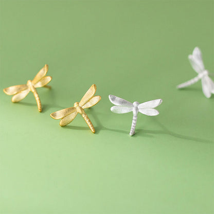 Shimmering Gold Dragonfly Studs – Nature Chic Design✨