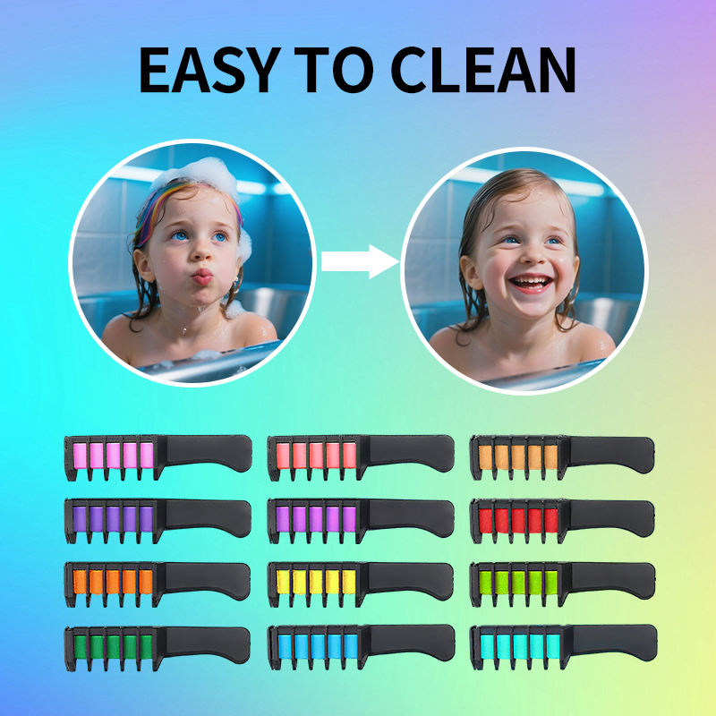 🌈 Temporary Hair Color Chalk Comb