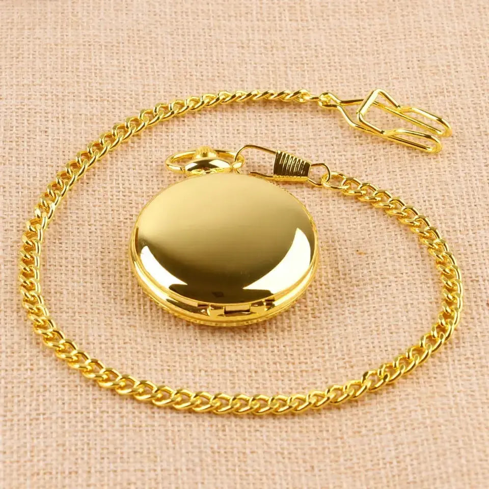 ⌚ Vintage Golden Pocket Watch with Chain
