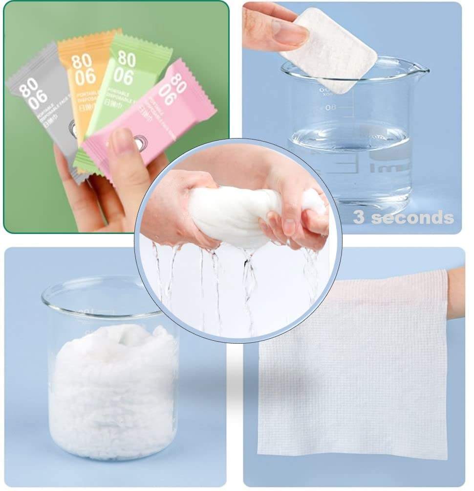 🧻 Disposable Compressed Towels – Portable Travel Cleaning Wipes