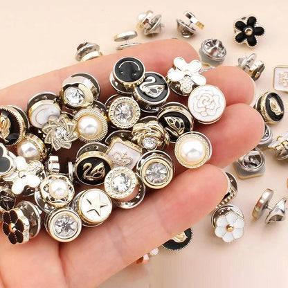 Button Brooch Safety Pins for Women's Clothing