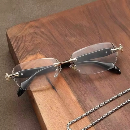 Rimless Gothic Cross UV Protection Glasses