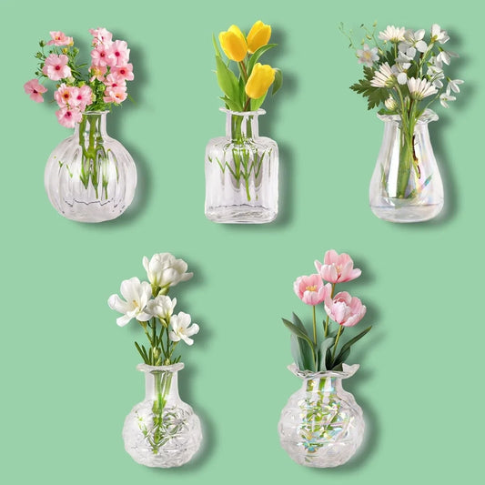 Mini Vase Magnets for Fridge Tiny Glass Vases with Flowers
