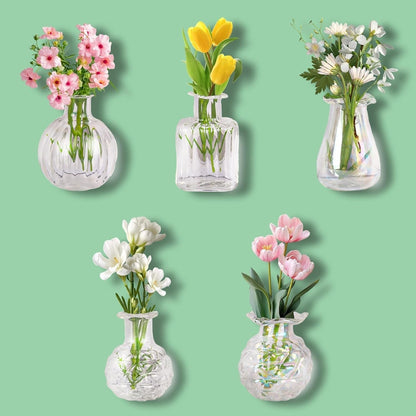 Mini Vase Magnets for Fridge Tiny Glass Vases with Flowers